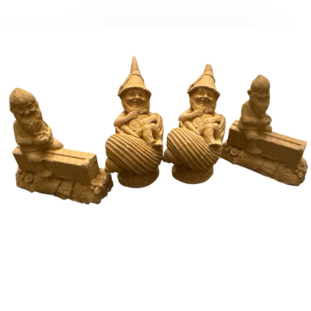 Set of 4 Tom Clark Gnome Figurines – Unpainted Project Pieces (1999 & 2000)